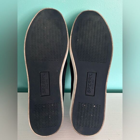 Sperry Seaside Perforated Sneakers Womens Size 9 Navy Suede Slip On - Picture 8 of 8